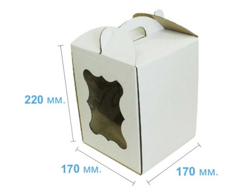 Коробка (170 Х 170 Х 220), Белая, Для торта