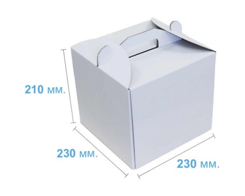 Коробка (230 Х 230 Х 210), Белая, Без окошка