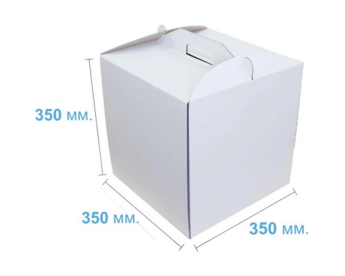 Коробка (350 Х 350 Х 350), біла, для тортів