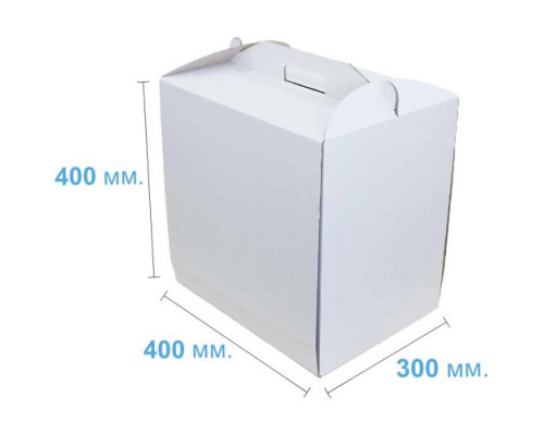 Коробка (400 Х 300 Х 400), Біла, Для тортів