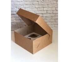 Коробка крафт для 4 капкейков (170 Х 170 Х 90)