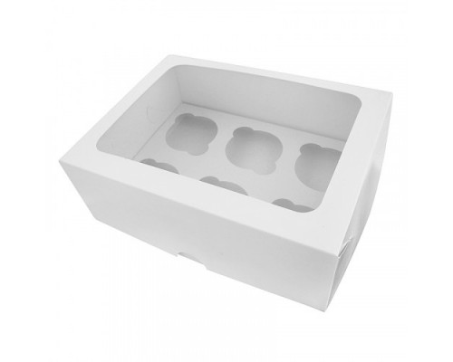Коробка белая для 6 капкейков (250*170890)