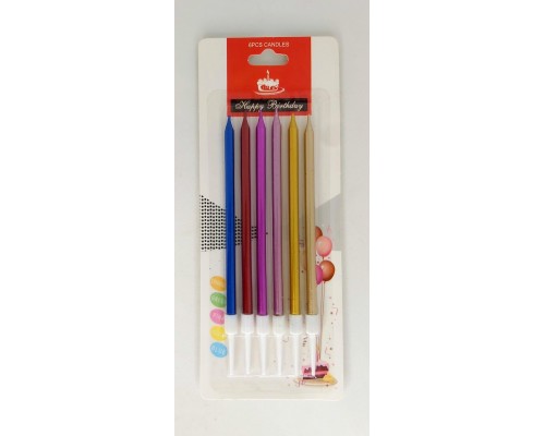 Свічки олівці мікс, 6 шт