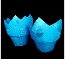 Форми тюльпани з бортом 150/150 блакитні 12 шт