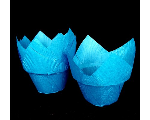 Формы тюльпаны с бортом 150/150 голубые 180 шт