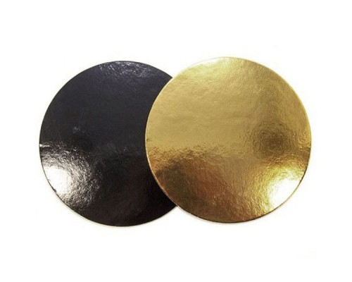 Підкладка кругла двостороння золота/чорна D24 см, h-3мм