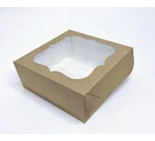 Коробка крафт - окно (150 Х 150 Х 60)