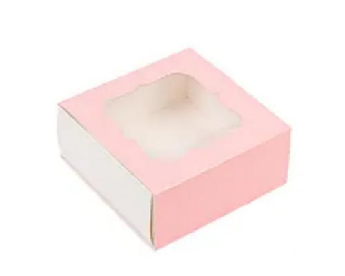 Коробка рожева - вікно (120*120*30)