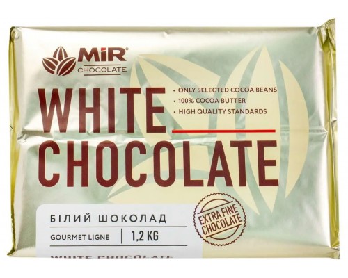 Шоколад білий Мир плитка 1,2 кг Шоколад білий Мир плитка 1,2 кг