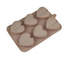 Силиконовая форма Сердца ас. 6шт