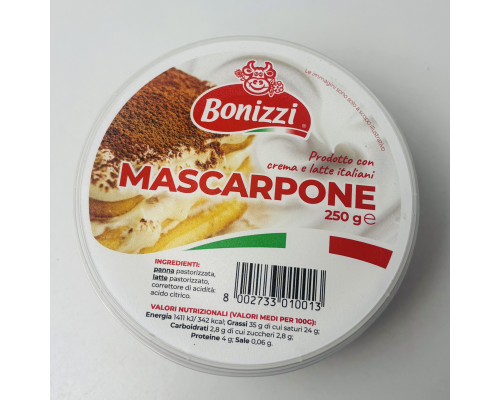 Крем-сир Bonizzi Mascarpone 80%, 250г (Італія)