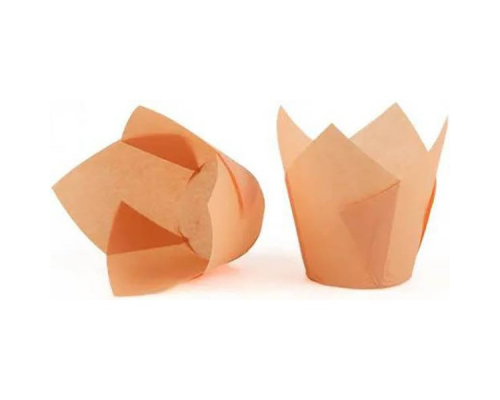 Бумажные формы тюльпан беж 12 шт
