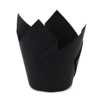 Паперові форми тюльпан чорні 12 шт