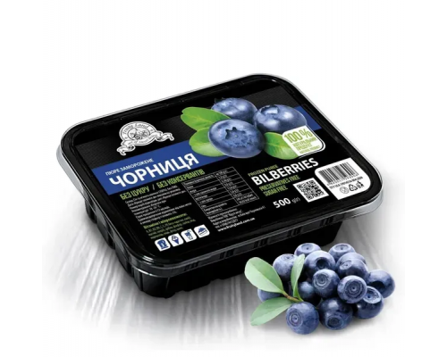 Заморожене пюре Чорниця FRUITY LAND 500 г